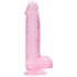 REALROCK - przezroczysty, realistyczny dildo - różowy (15 cm)