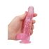 REALROCK - przezroczysty, realistyczny dildo - różowy (15 cm)