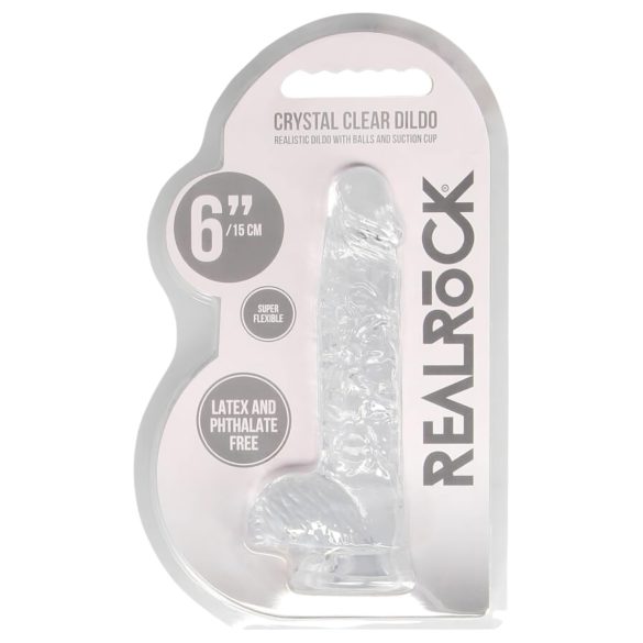 REALROCK - przezroczysty realistyczny dildo - 15 cm