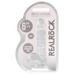 REALROCK - półprzezroczyste dildo - przezroczyste (15 cm)