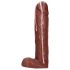 Dicky Cum - mydło w kształcie penisa i jąder - brązowe (250g)