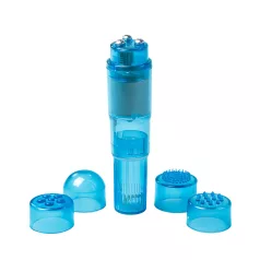   Easytoys - mini wibrator z nakładkami - zestaw 5-częściowy - niebieski