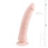 Easytoys - przyssawkowy 100% silikonowy dildo (21cm) - naturalny