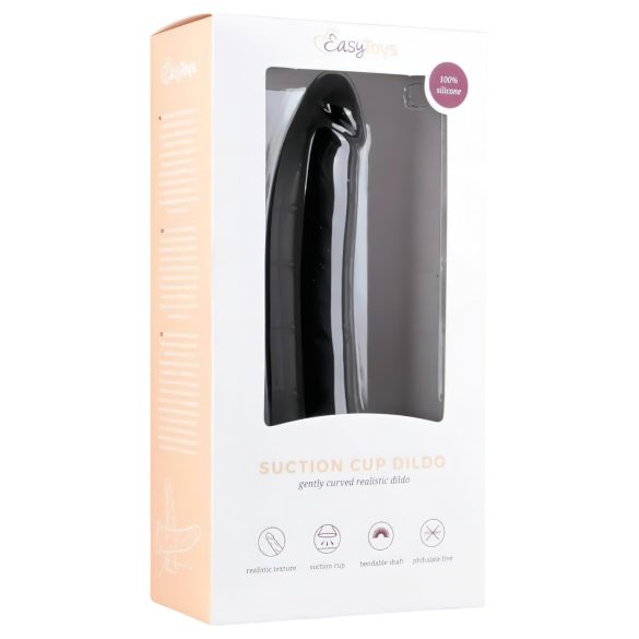 Easytoys - dildo z przyssawką - 100% silikon - 21 cm - czarny
