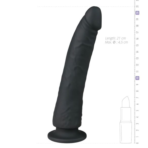 Easytoys - dildo z przyssawką - 100% silikon - 21 cm - czarny