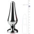 Easytoys - korek analny z różowym kryształem - metalowy srebrny 3,5 cm