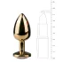 EasyToys Metal No.1 - złoty stożkowy korek analny z fioletowym kryształkiem (2,5 cm)