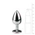 Easytoys Metal No.1 - stożkowy różowy korek analny z kamieniem - srebrny (2,7 cm)