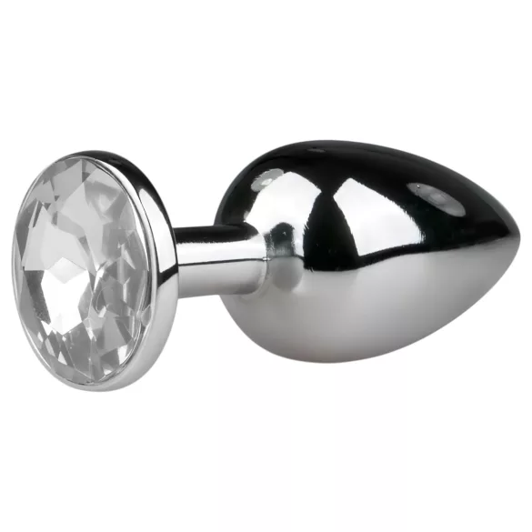 EasyToys - metalowy korek analny (srebrno-biały)