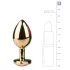 Easytoys - korek analny stożkowy z różowym kryształem - złoty 3 cm