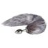 Easytoys Fox NO5 - metalowy korek analny z lisim ogonem (srebrny)
