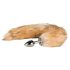Easytoys Fox NO1 - metalowy korek analny z lisim ogonem (srebrny-czerwony)