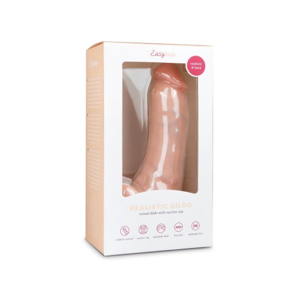 Easytoys - dilda z przyssawką i jądrami (20 cm) - naturalny