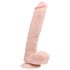 Easytoys - dildo z przyssawką i jądrami - duży 26,5 cm - naturalny