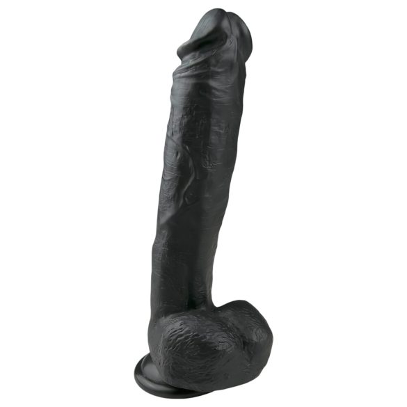 Easytoys - duży dildo z jądrami i przyssawką - czarny 26,5cm