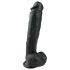 Easytoys - duży dildo z jądrami i przyssawką - czarny 26,5cm