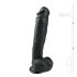 Easytoys - duży dildo z jądrami i przyssawką - czarny 26,5cm