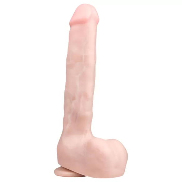 Easytoys - duży dildo z jądrami i przyssawką - realistyczny, 29,5 cm, beżowy