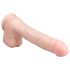 Easytoys - duży dildo z przyssawką i jądrami (29,5 cm) - naturalny