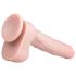 Easytoys - duży dildo z przyssawką i jądrami (29,5 cm) - naturalny