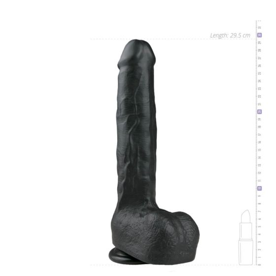 Easytoys - Zaciskane, duże dildo do jąder (29,5 cm) - czarne