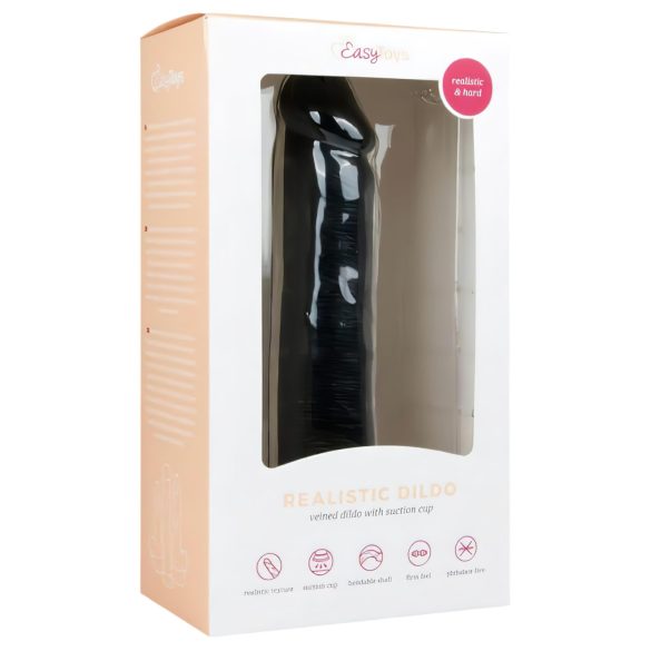 Easytoys - dildo z przyssawką - realistyczny - czarny - 20,5 cm