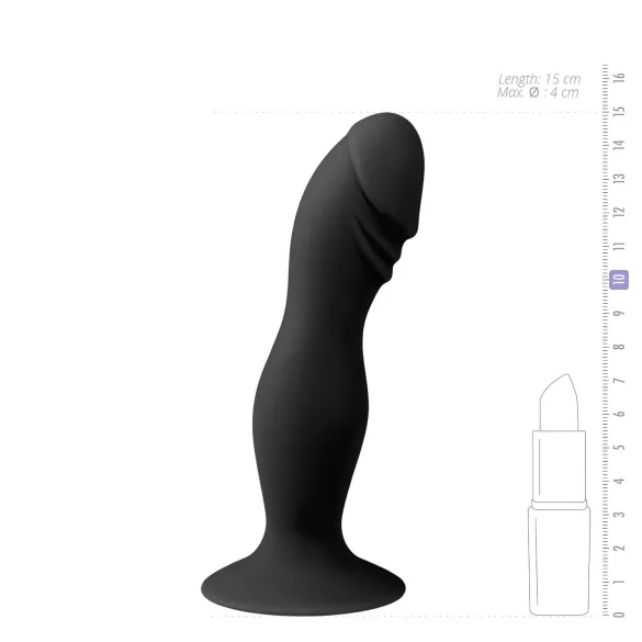 Easytoys - dildo z żołędziem - z przyssawką - czarny