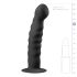 Easytoys Ribbed - czarny analny dildo z przyssawką (14 cm)