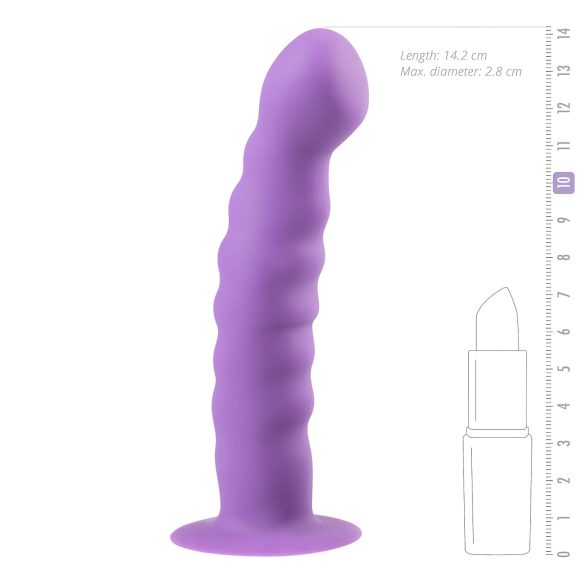 Easytoys - dildo z falami - z przyssawką - silikon - fioletowy
