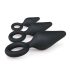 Easytoys - zestaw korków analnych z pierścieniem - 3 sztuki (czarne)