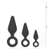 Easytoys - zestaw korków analnych z pierścieniem - 3 sztuki (czarne)