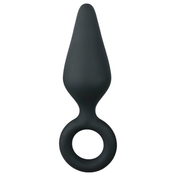 Easytoys Stożkowy Korek Analny - z pierścieniem - średni (czarny)