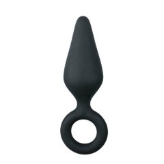   Easytoys Pointy Plug - dildo analne z pierścieniem mocującym - średni (czarny)
