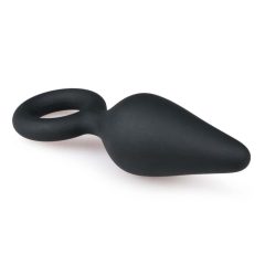   Easytoys Pointy Plug - dildo analne z pierścieniem mocującym - średni (czarny)