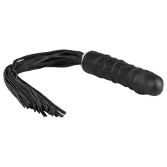 Easytoys - flogger z biczem i dildo silikonowym - czarny
