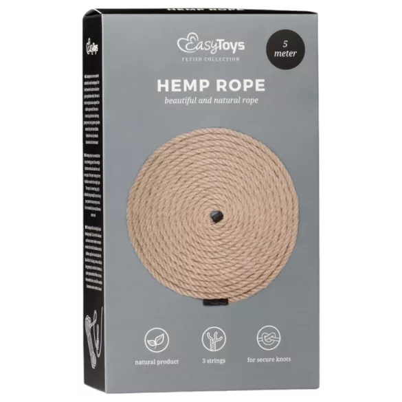 Easytoys Hemp Rope - lina do bondage z konopi (5 m, naturalna)
