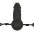 Easytoys - knebel z dildo wewnętrznym - silikon czarny