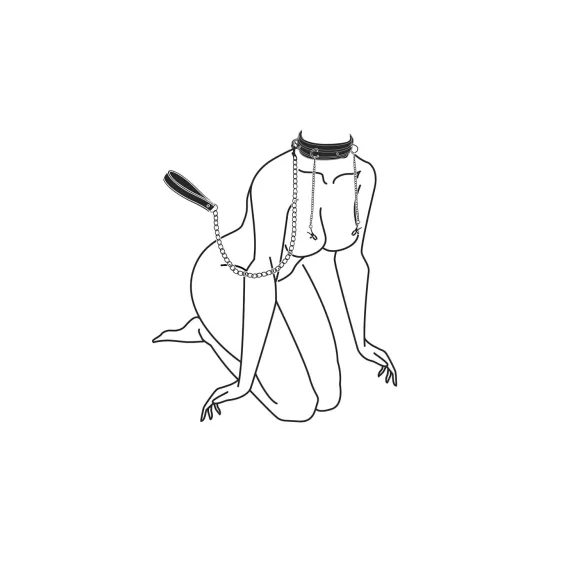 Easytoys - zestaw zacisków na sutki z obrożą i smyczą - 4 części