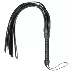 Easytoys - pejcz do BDSM - miękka sztuczna skóra - czarny