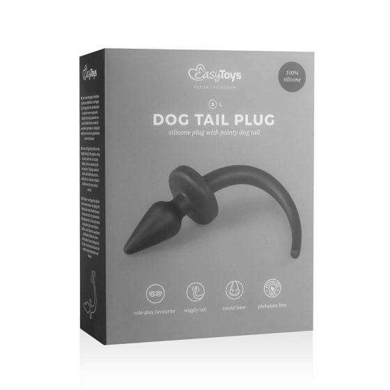 Easytoys Dog Tail - dildo analne (czarne)