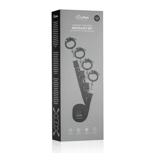 Easytoys - kajdanki do łóżka - regulowane - czarne
