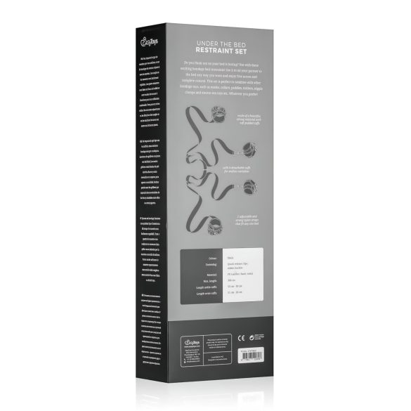 Easytoys - kajdanki do łóżka - regulowane - czarne