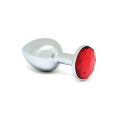 Rimba XS - czerwone metalowe dildo analne (srebrne)