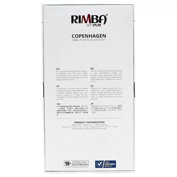 Rimba Copenhagen - zestaw korków analnych (czarny, 2 szt.)