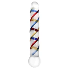   Rimba Rachella - podwójny szklany dildo - przezroczysty kolorowy