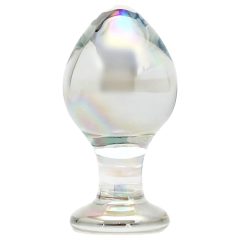   Rimba Zelda - szklane dildo analne w kształcie stożka (półprzezroczyste)