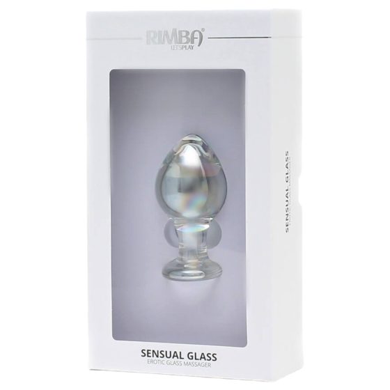 Rimba Zelda - szklane dildo analne w kształcie stożka (półprzezroczyste)