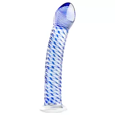   Gildo Glass No. 5 - dildo szklane spiralne - przezroczysty niebieski