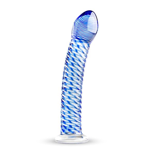 Gildo Glass No. 5 - szklany spiralny dildo (przezroczysto-niebieski)