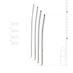   SINNER 175 - zakrzywiony stalowy dildo do rozszerzania cewki moczowej (4 części) - dla początkujących